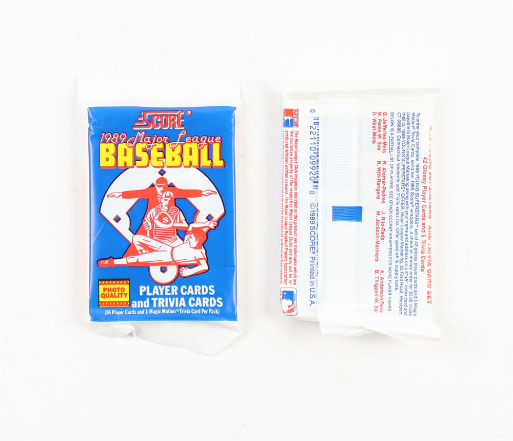 1989 Score Baseball Wax Box with (36) Packs at PristineAuction.com 1989 Score Baseball Wax Box with (36) Packs at PristineAuction.com