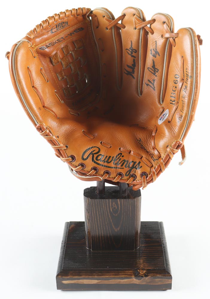 Nolan Ryan Signed Rawlings Baseball Glove with Display Stand Inscribed "The Ryan Express" (PSA) at PristineAuction.com Nolan Ryan Signed Rawlings Baseball Glove with Display Stand Inscribed "The Ryan Express" (PSA) at PristineAuction.com