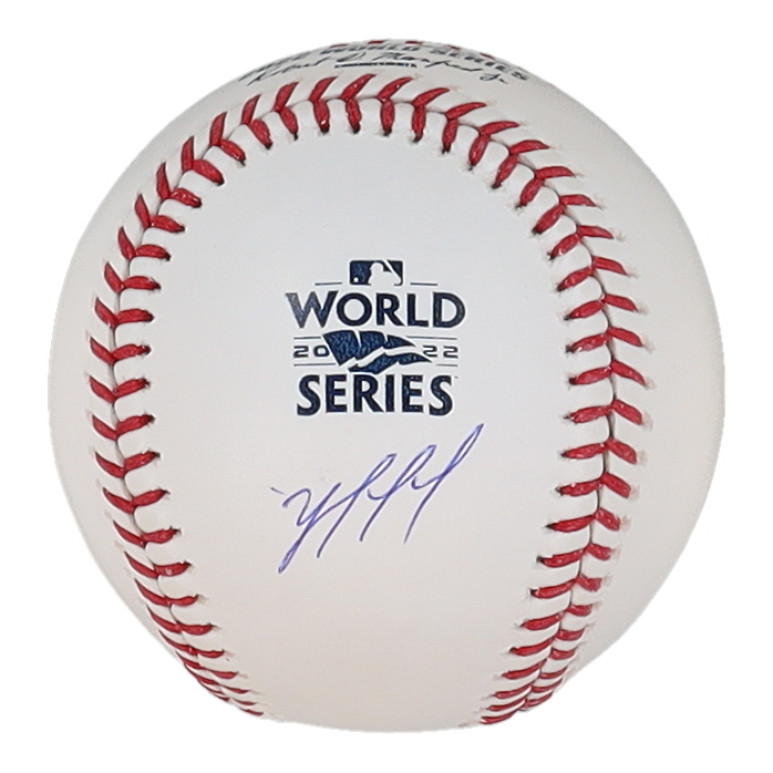 Yordan Alvarez Signed 2022 World Series Baseball (JSA) at PristineAuction.com Yordan Alvarez Signed 2022 World Series Baseball (JSA) at PristineAuction.com