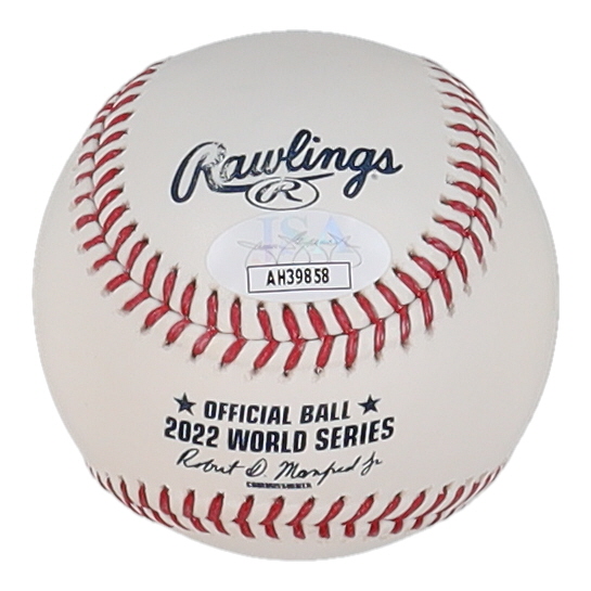 Yordan Alvarez Signed 2022 World Series Baseball (JSA) at PristineAuction.com Yordan Alvarez Signed 2022 World Series Baseball (JSA) at PristineAuction.com
