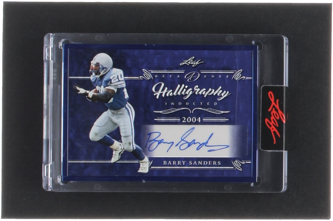 Barry Sanders 2022 Leaf Decadence HALLigraphy Blue #HLBS1 #1/5 at PristineAuction.com Barry Sanders 2022 Leaf Decadence HALLigraphy Blue #HLBS1 #1/5 at PristineAuction.com