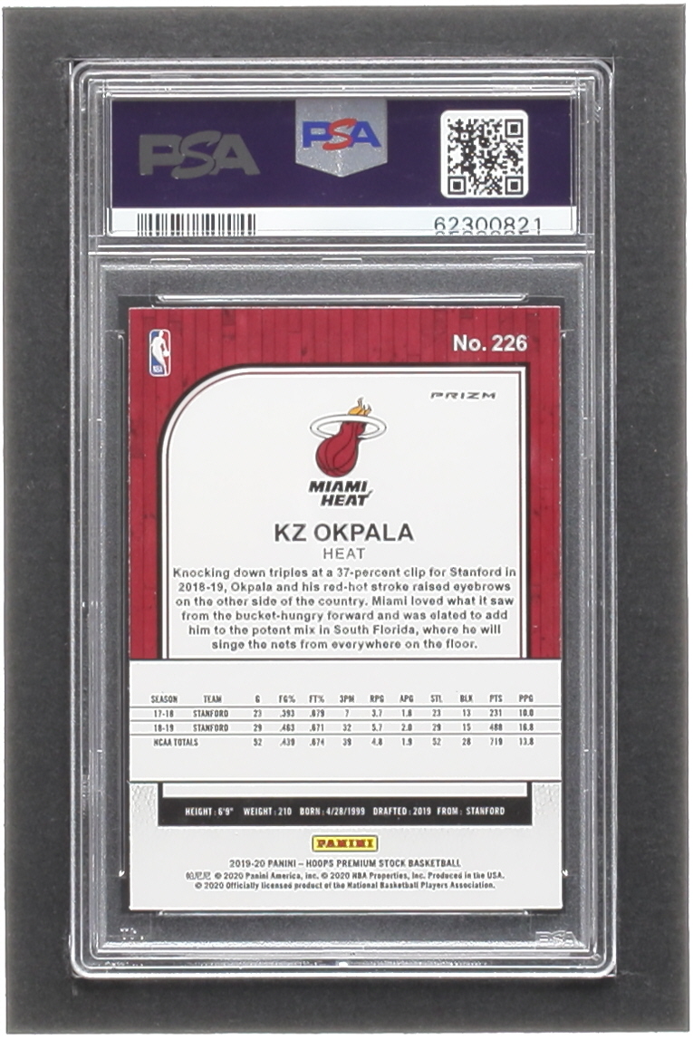 KZ Okpala 2019-20 Hoops Premium Stock Prizms Pulsar #226 RC (PSA 10) at PristineAuction.com KZ Okpala 2019-20 Hoops Premium Stock Prizms Pulsar #226 RC (PSA 10) at PristineAuction.com