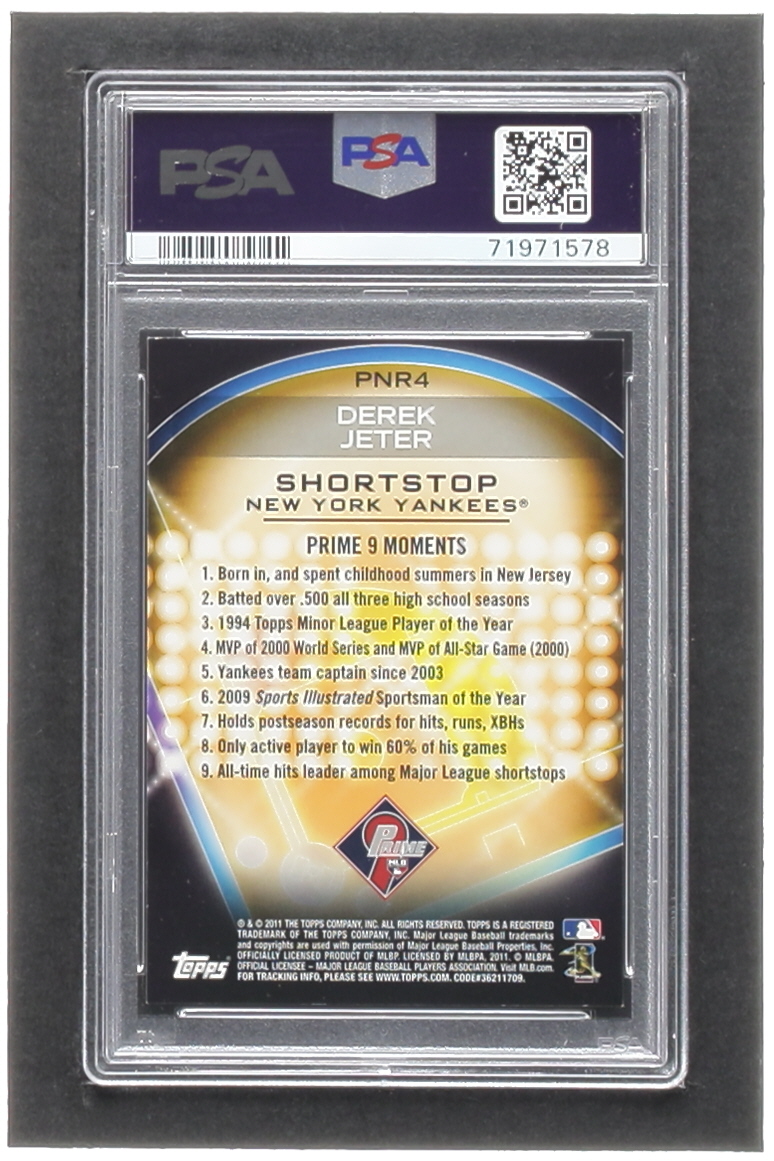 Derek Jeter 2011 Topps Prime 9 Player of the Week Refractors #PNR4 (PSA 9) at PristineAuction.com Derek Jeter 2011 Topps Prime 9 Player of the Week Refractors #PNR4 (PSA 9) at PristineAuction.com