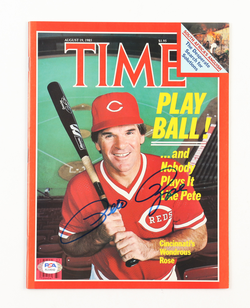 Pete Rose Signed "Time" Magazine (PSA) at PristineAuction.com Pete Rose Signed "Time" Magazine (PSA) at PristineAuction.com