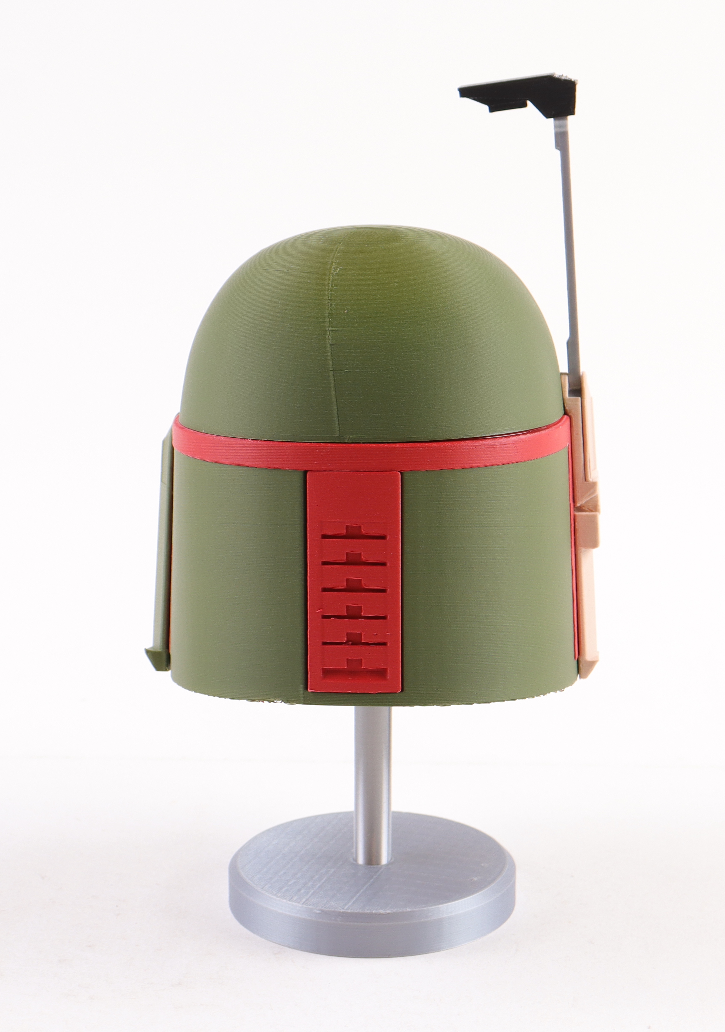 Boba Fett Custom 1:2 Scale Mini-Helmet with Display Stand at PristineAuction.com Boba Fett Custom 1:2 Scale Mini-Helmet with Display Stand at PristineAuction.com