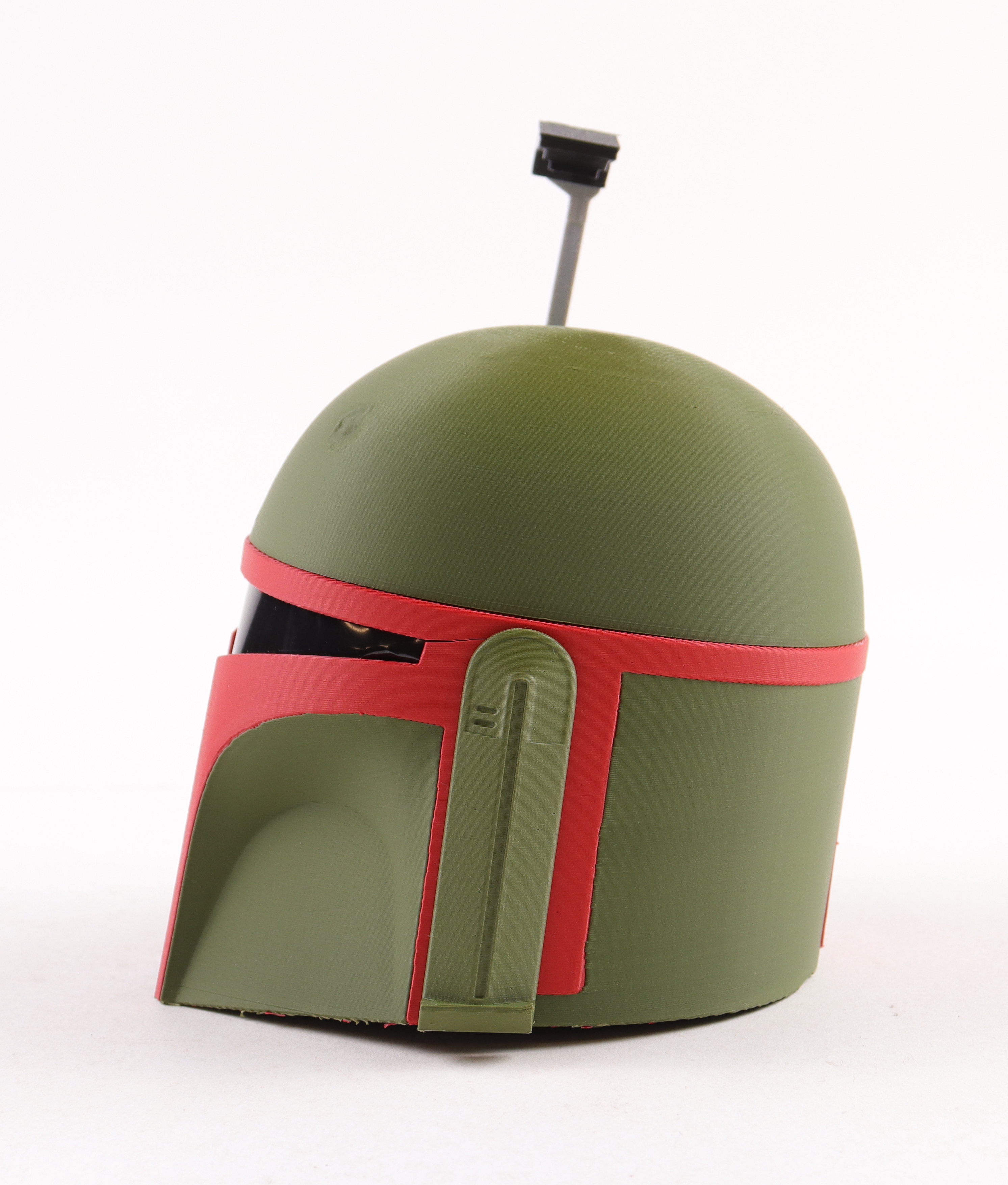 Boba Fett Custom 1:2 Scale Mini-Helmet with Display Stand at PristineAuction.com Boba Fett Custom 1:2 Scale Mini-Helmet with Display Stand at PristineAuction.com