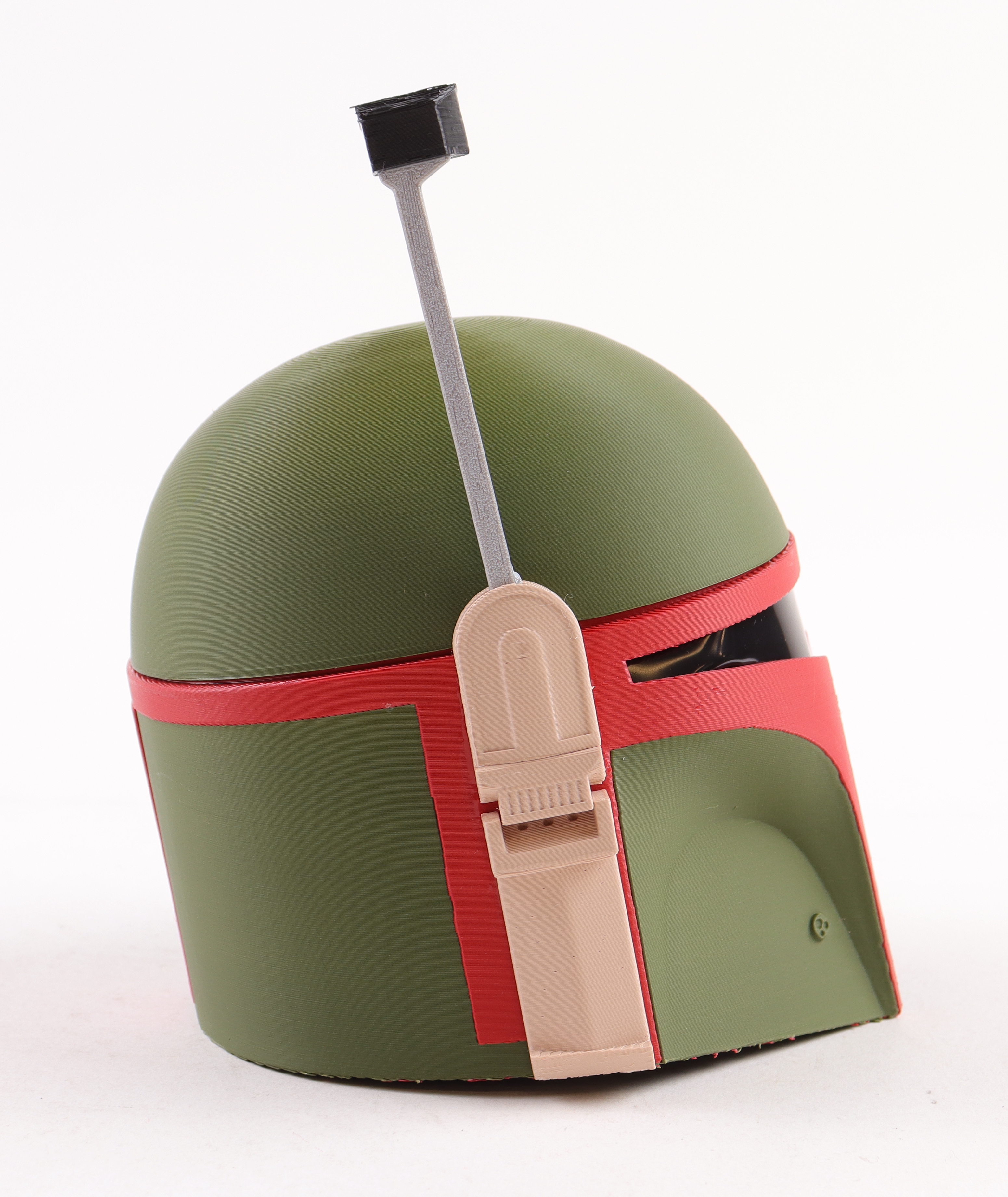 Boba Fett Custom 1:2 Scale Mini-Helmet with Display Stand at PristineAuction.com Boba Fett Custom 1:2 Scale Mini-Helmet with Display Stand at PristineAuction.com