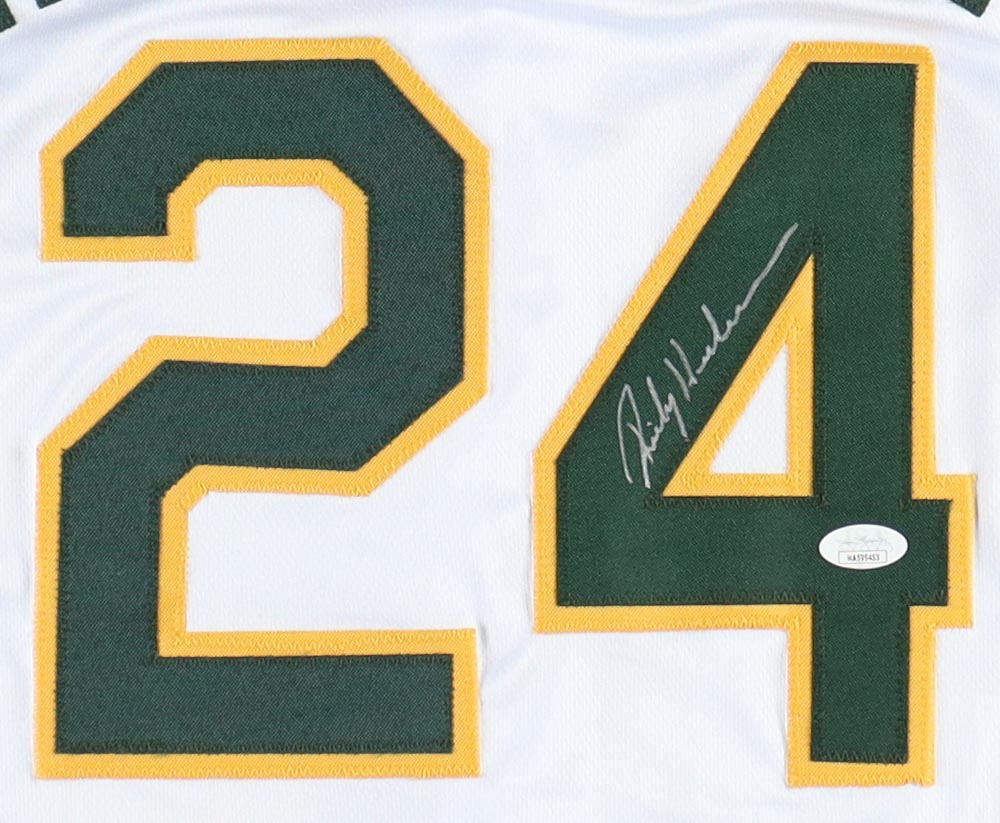 Rickey Henderson Signed Jersey (JSA) at PristineAuction.com Rickey Henderson Signed Jersey (JSA) at PristineAuction.com