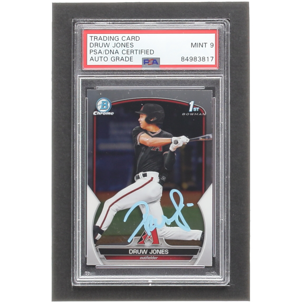 Druw Jones Signed 2023 Bowman Chrome Prospects BCP25 (PSA Autograph