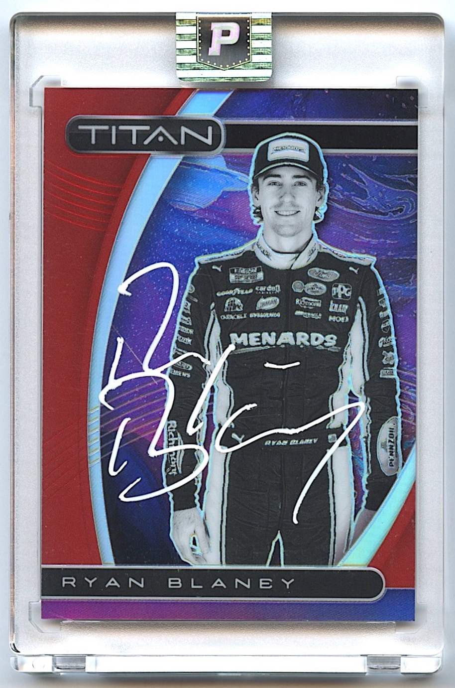 Ryan Blaney Signed 2021 Panini Chronicles Titan #9 Red #15/99 (PA Encapsulated) at PristineAuction.com Ryan Blaney Signed 2021 Panini Chronicles Titan #9 Red #15/99 (PA Encapsulated) at PristineAuction.com