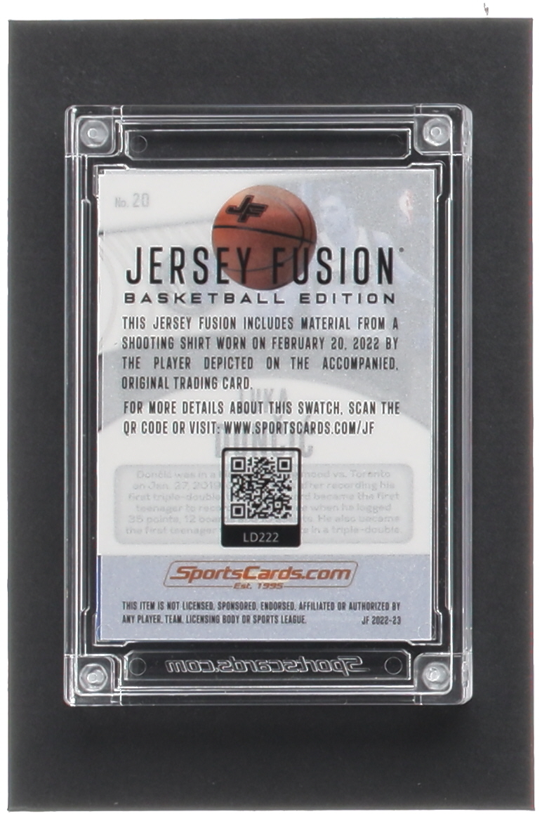 Luka Doncic 2022-23 Jersey Fusion Basketball Edition Game Used Swatch #LD222 #8/10 at PristineAuction.com Luka Doncic 2022-23 Jersey Fusion Basketball Edition Game Used Swatch #LD222 #8/10 at PristineAuction.com