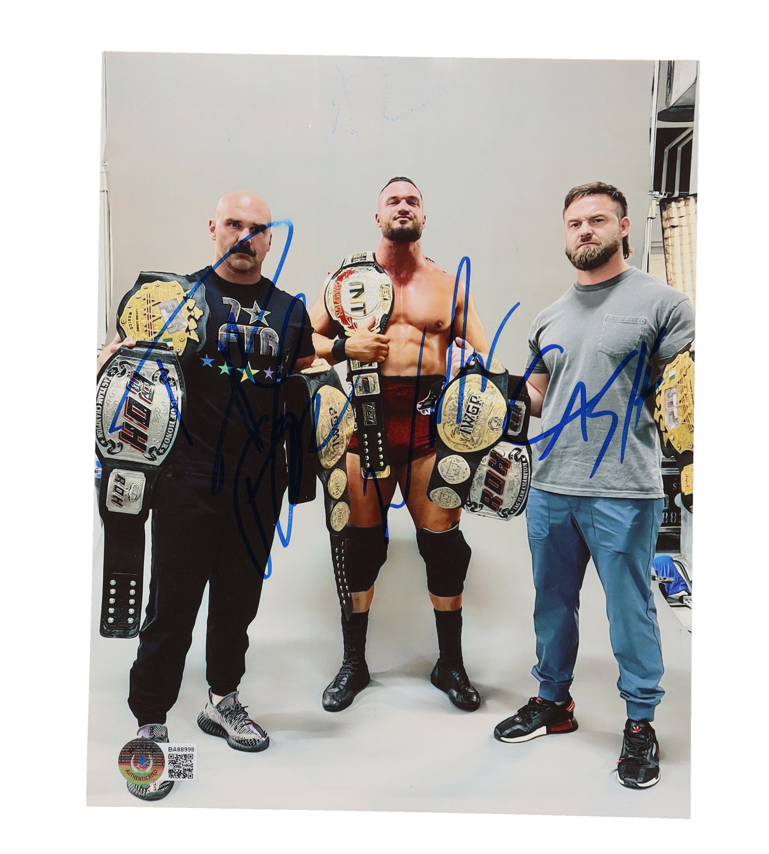 Dax Harwood, Cash Wheeler & Wardlow Signed AEW 8x10 Photo Inscribed "FTR" (Beckett) at PristineAuction.com Dax Harwood, Cash Wheeler & Wardlow Signed AEW 8x10 Photo Inscribed "FTR" (Beckett) at PristineAuction.com