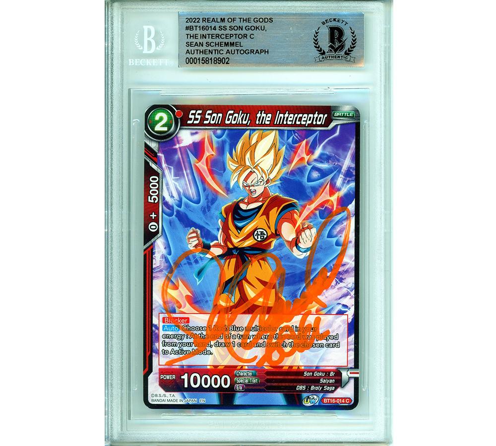 Sean Schemmel Signed 2022 Dragon Ball Super Realm of the Gods #BT16014 SS Son Goku, the Interceptor Inscribed "Goku" (BGS) at PristineAuction.com Sean Schemmel Signed 2022 Dragon Ball Super Realm of the Gods #BT16014 SS Son Goku, the Interceptor Inscribed "Goku" (BGS) at PristineAuction.com