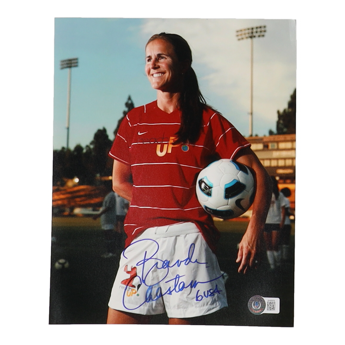 Brandi Chastain Signed Team USA 8x10 Photo Inscribed "USA" (Beckett) at PristineAuction.com Brandi Chastain Signed Team USA 8x10 Photo Inscribed "USA" (Beckett) at PristineAuction.com