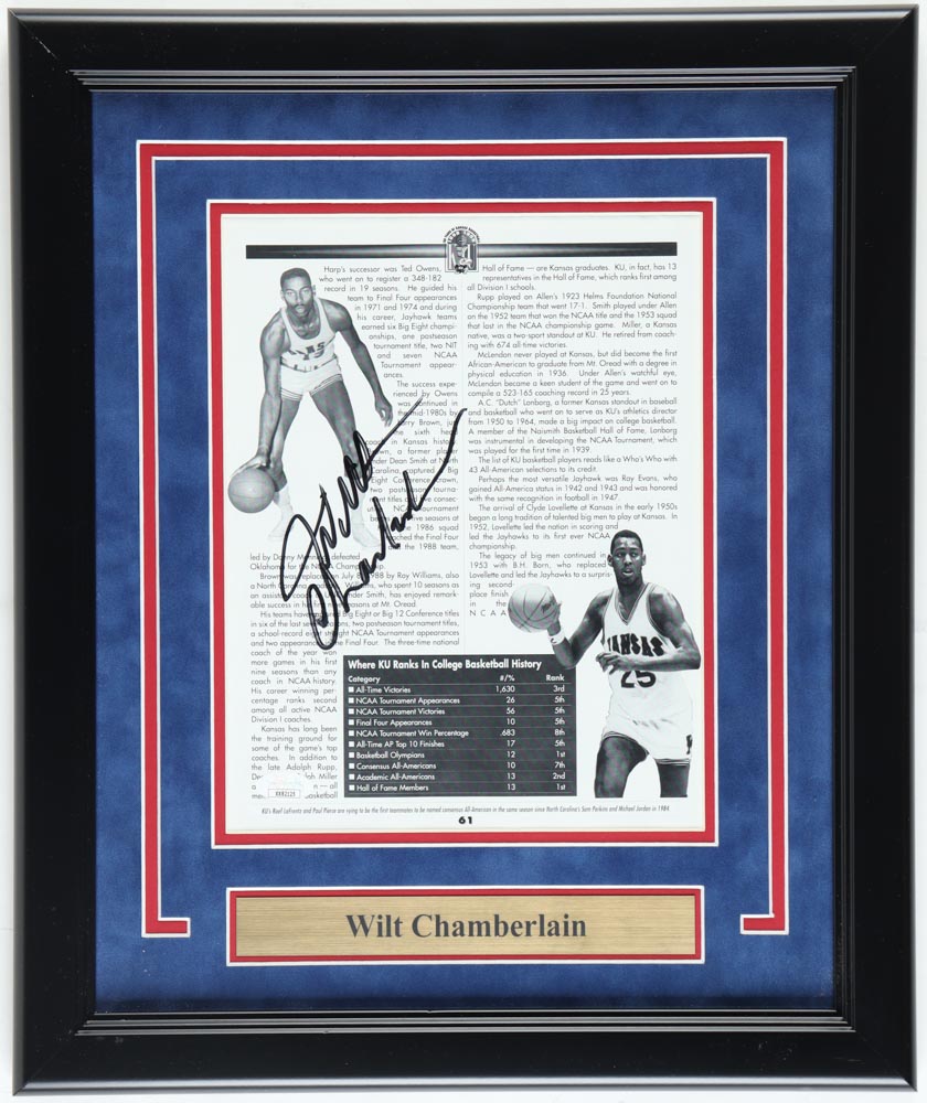 Wilt Chamberlain Signed Custom Framed Magazine Page (JSA) at PristineAuction.com Wilt Chamberlain Signed Custom Framed Magazine Page (JSA) at PristineAuction.com