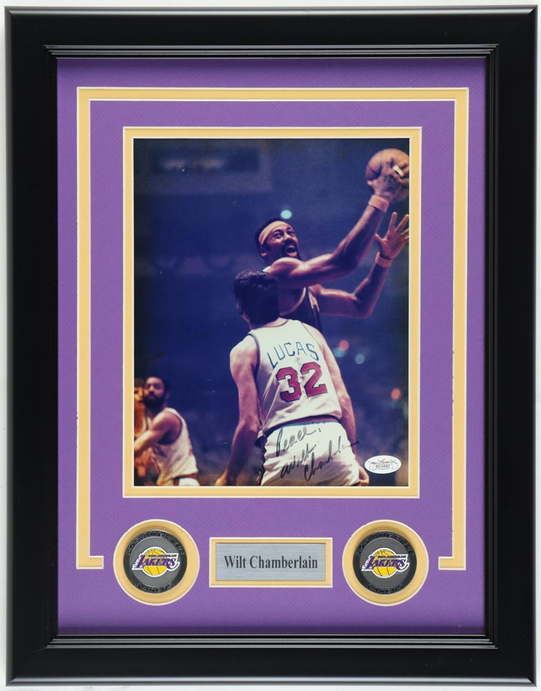 Wilt Chamberlain Signed Custom Framed Photo Inscribed "Peace" (JSA) at PristineAuction.com Wilt Chamberlain Signed Custom Framed Photo Inscribed "Peace" (JSA) at PristineAuction.com