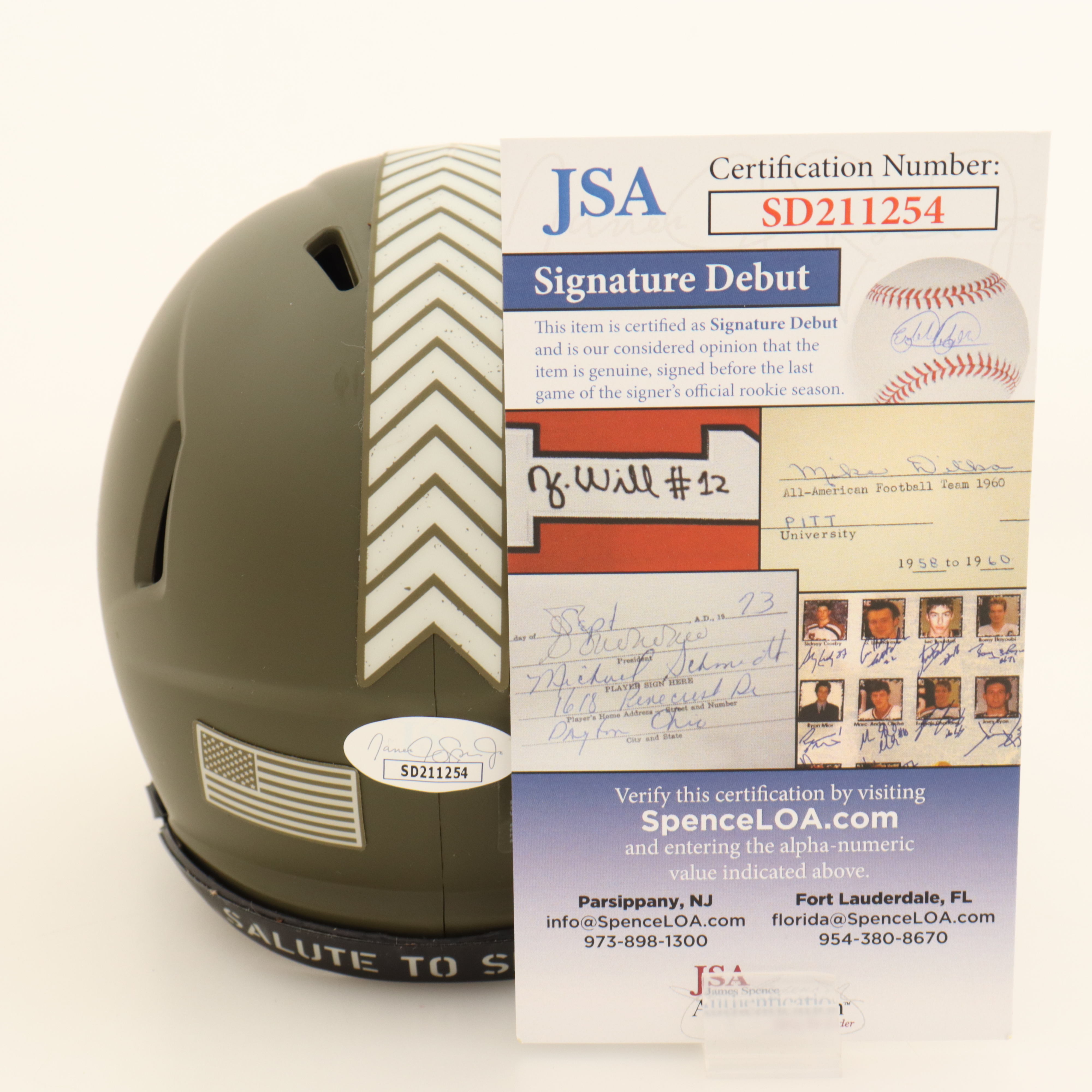 Joey Porter Jr.Signed Steelers Salute To Service Alternate Speed Mini Helmet (JSA) at PristineAuction.com Joey Porter Jr.Signed Steelers Salute To Service Alternate Speed Mini Helmet (JSA) at PristineAuction.com