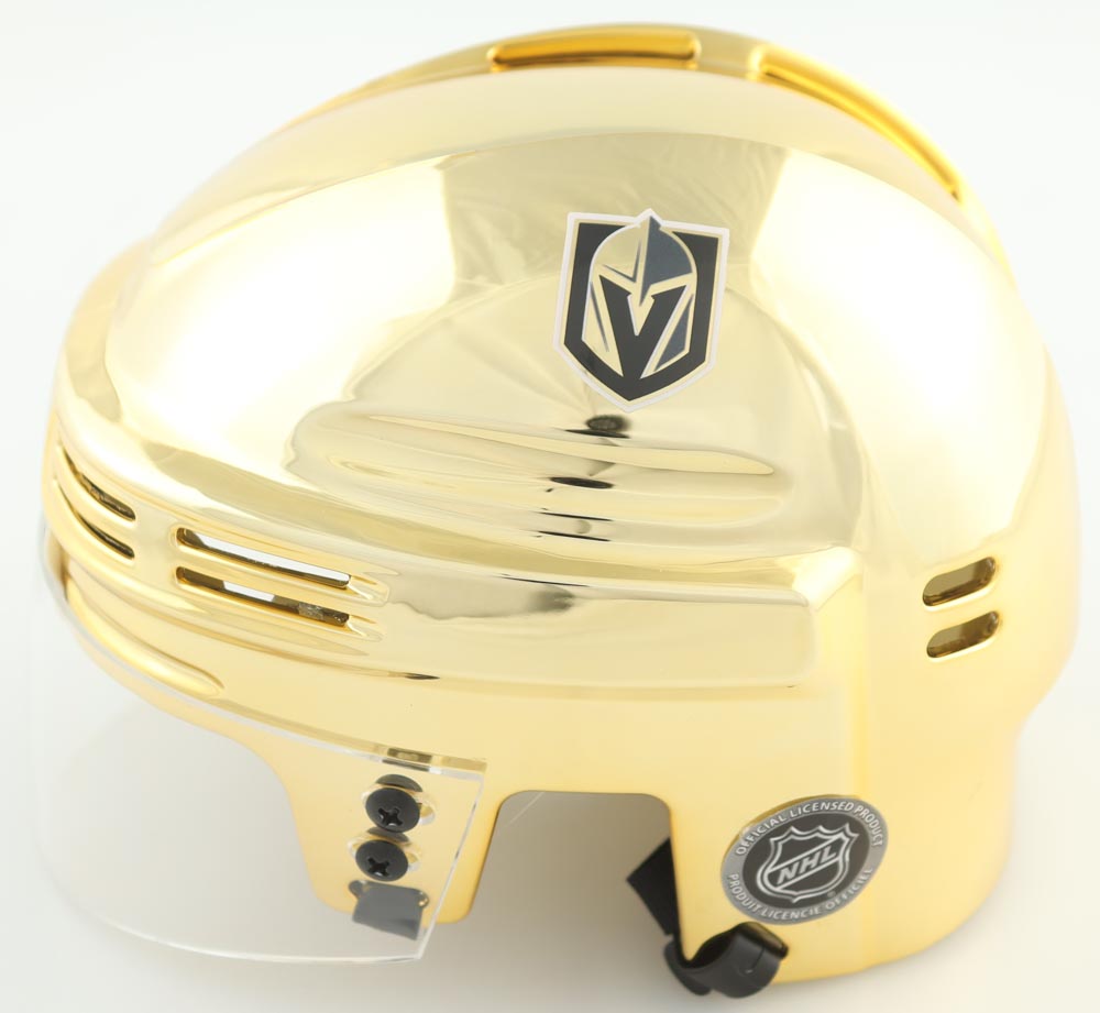Jack Eichel Signed Golden Knights Chrome Mini Helmet (Fanatics) at PristineAuction.com Jack Eichel Signed Golden Knights Chrome Mini Helmet (Fanatics) at PristineAuction.com