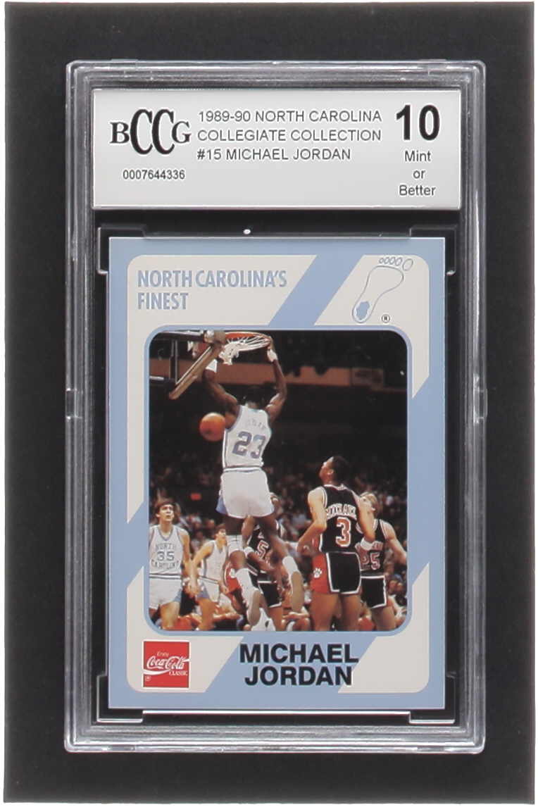 Michael Jordan 1989-90 North Carolina Collegiate Collection #15 (BCCG 10) at PristineAuction.com Michael Jordan 1989-90 North Carolina Collegiate Collection #15 (BCCG 10) at PristineAuction.com