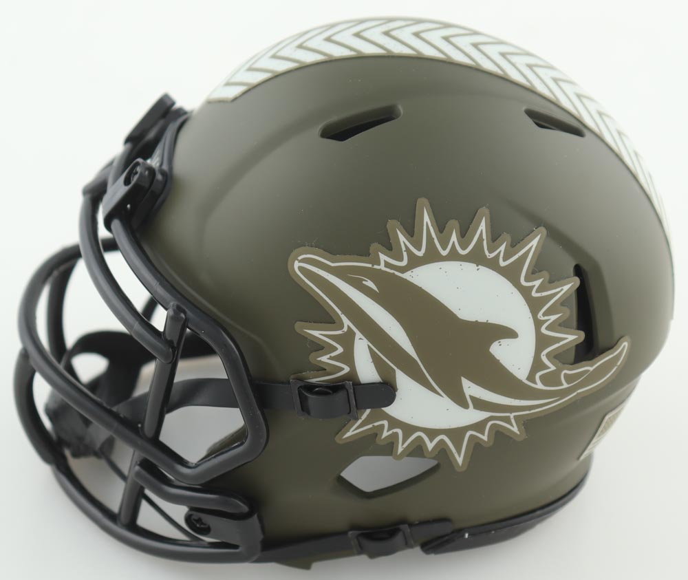 Mark Clayton & Mark "Super" Duper Signed Dolphins Salute to Service Speed Mini Helmet (JSA) at PristineAuction.com Mark Clayton & Mark "Super" Duper Signed Dolphins Salute to Service Speed Mini Helmet (JSA) at PristineAuction.com