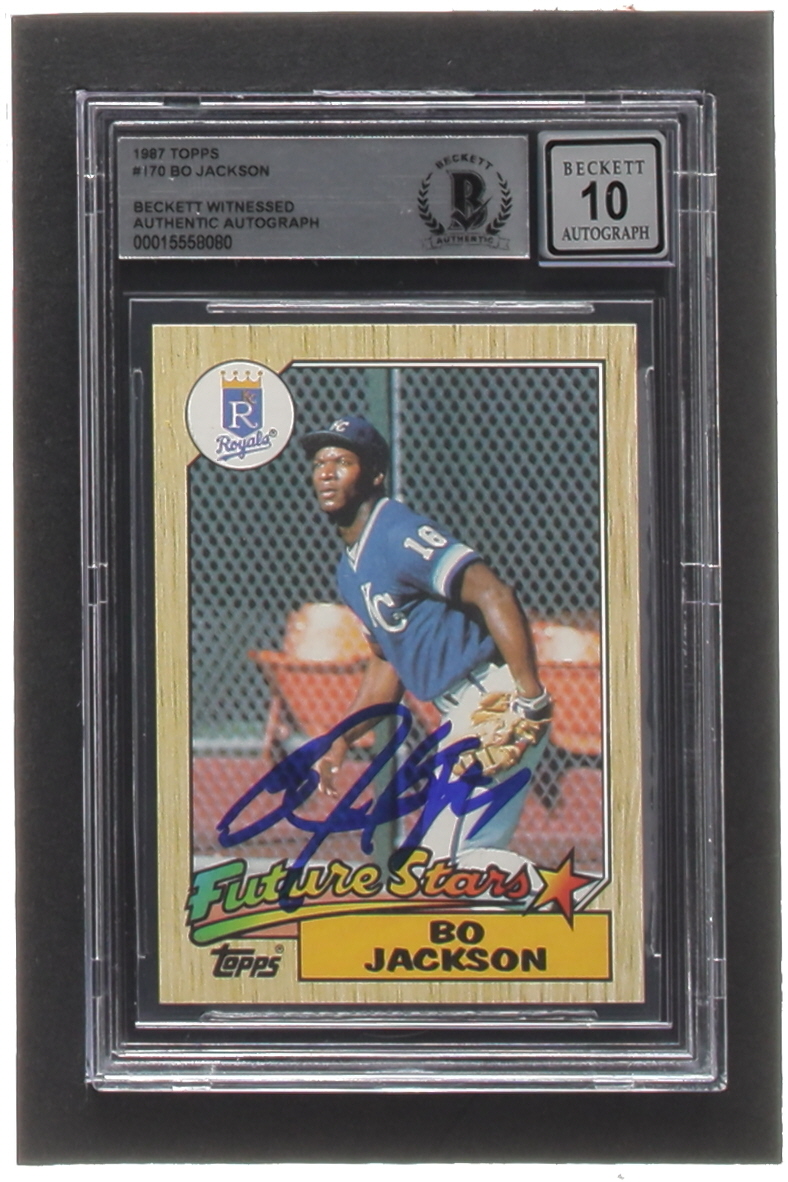 Bo Jackson Signed 1987 Topps #170 RC (BGS | Autograph Graded 10) at PristineAuction.com Bo Jackson Signed 1987 Topps #170 RC (BGS | Autograph Graded 10) at PristineAuction.com