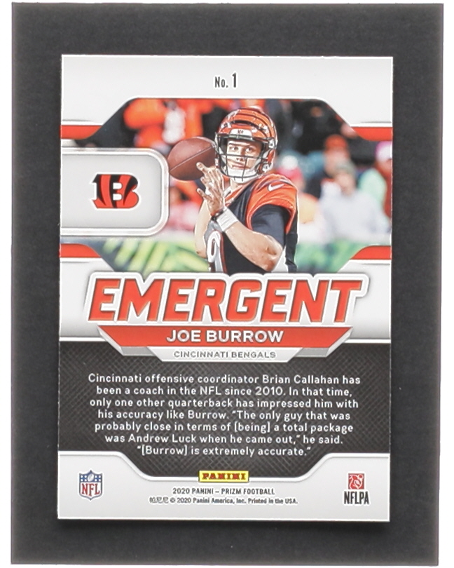 Joe Burrow 2020 Panini Prizm Emergent #1 RC at PristineAuction.com Joe Burrow 2020 Panini Prizm Emergent #1 RC at PristineAuction.com