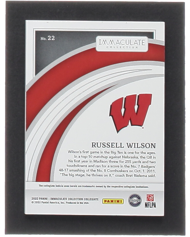 Russell Wilson 2022 Immaculate Collection Collegiate #22 #26/99 at PristineAuction.com Russell Wilson 2022 Immaculate Collection Collegiate #22 #26/99 at PristineAuction.com