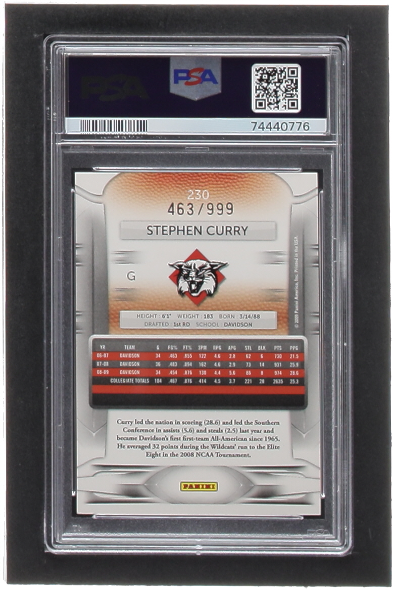 Stephen Curry 2009-10 Prestige Draft Picks Light Blue #230 RC #463/999 (PSA 9) at PristineAuction.com Stephen Curry 2009-10 Prestige Draft Picks Light Blue #230 RC #463/999 (PSA 9) at PristineAuction.com