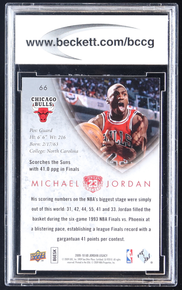 Michael Jordan 2009-10 Upper Deck Michael Jordan Legacy Collection Gold #66 (BCCG 10) at PristineAuction.com Michael Jordan 2009-10 Upper Deck Michael Jordan Legacy Collection Gold #66 (BCCG 10) at PristineAuction.com