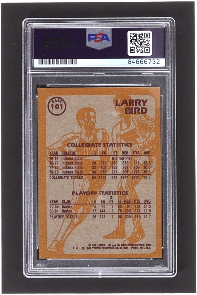 Larry Bird Signed 1981-82 Topps #E101 SA (PSA) at PristineAuction.com Larry Bird Signed 1981-82 Topps #E101 SA (PSA) at PristineAuction.com