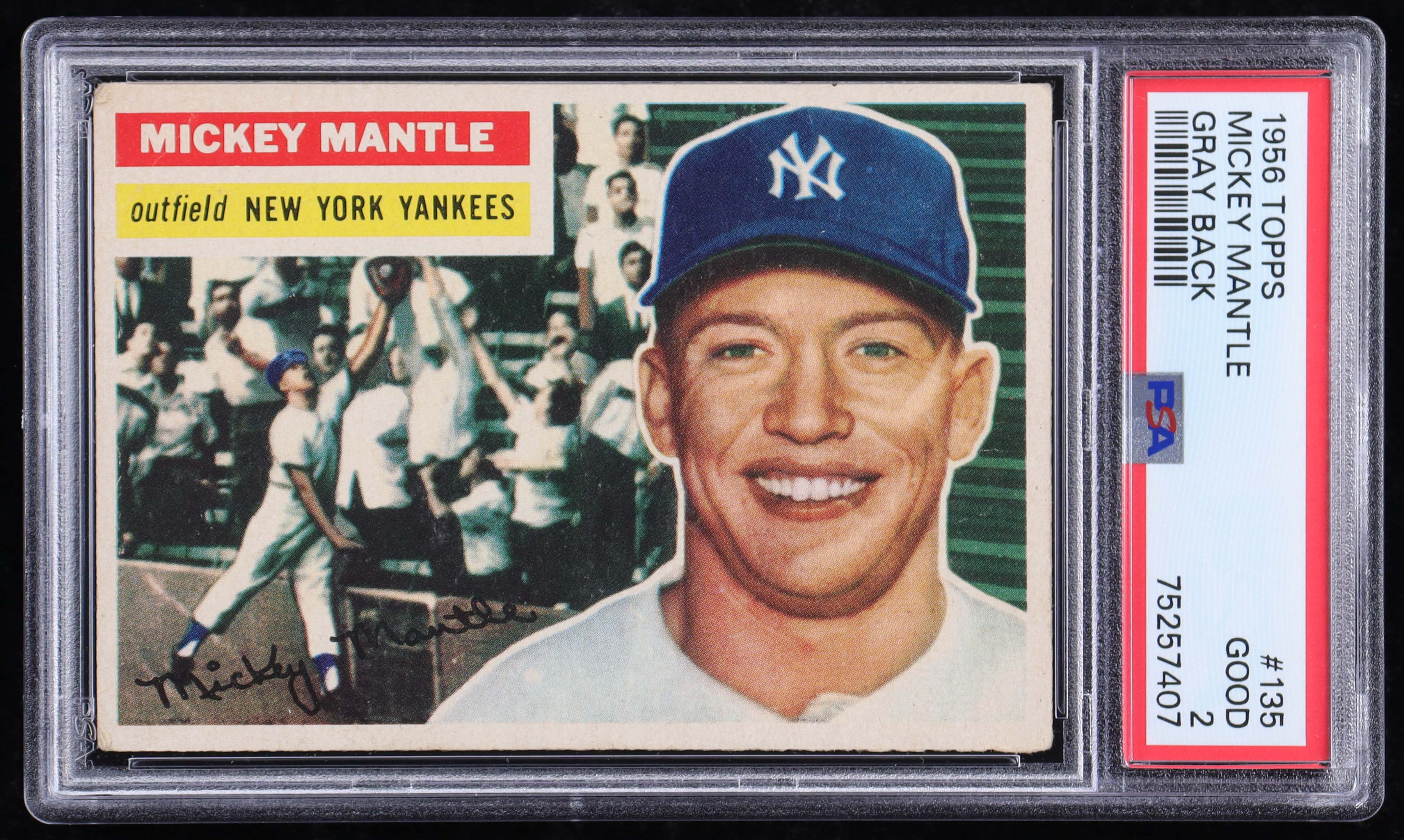 Mickey Mantle 1956 Topps #135 (PSA 2) at PristineAuction.com Mickey Mantle 1956 Topps #135 (PSA 2) at PristineAuction.com