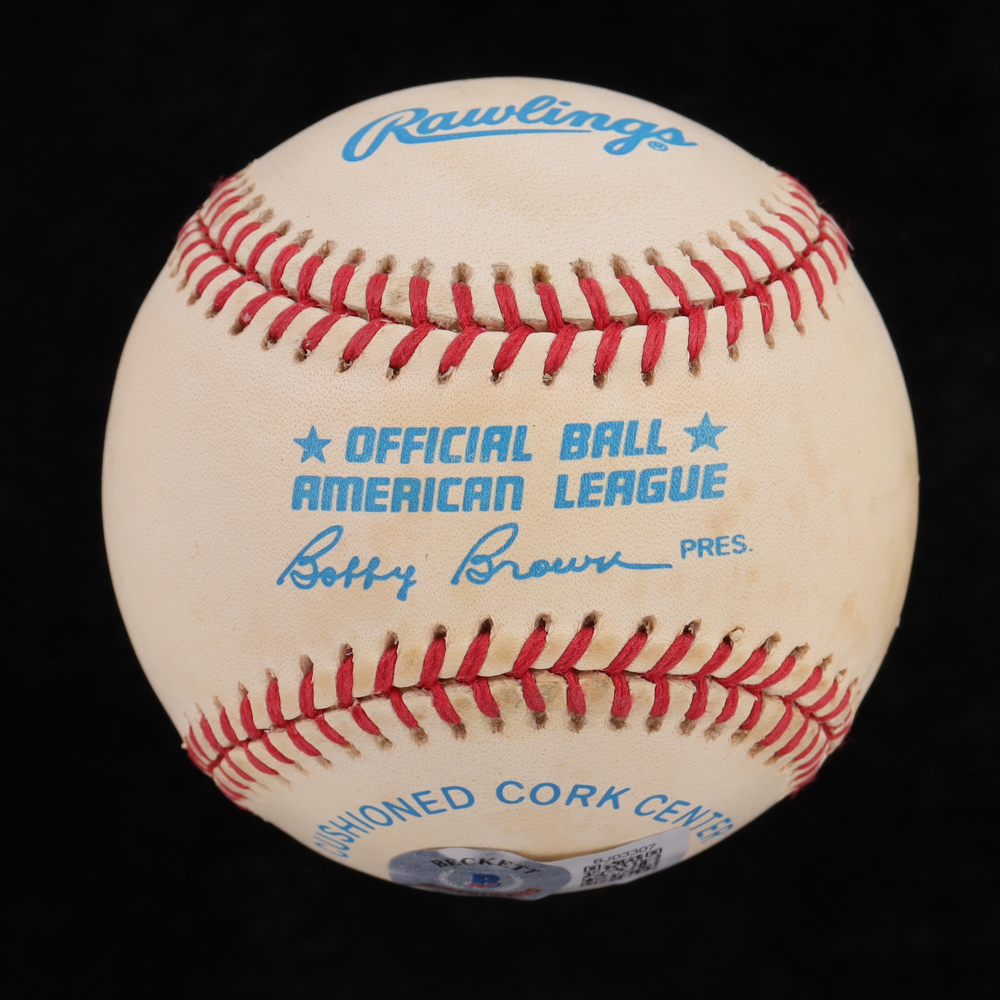 Frank Thomas Signed OAL Baseball With Display Stand (Beckett) at PristineAuction.com Frank Thomas Signed OAL Baseball With Display Stand (Beckett) at PristineAuction.com