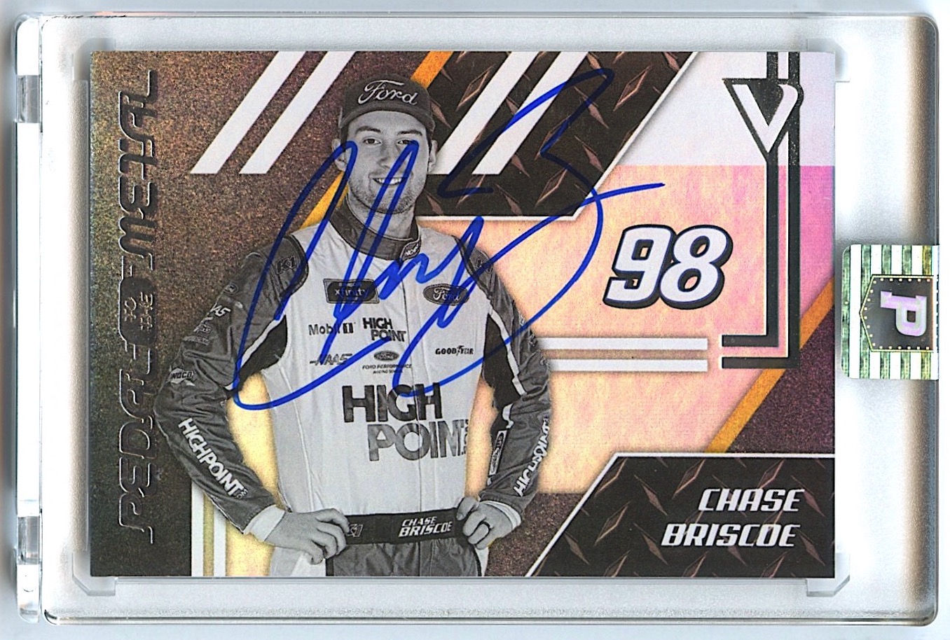 Chase Briscoe Signed 2020 Panini Victory Lane Pedal to the Metal #14 (PA Encapsulated) at PristineAuction.com Chase Briscoe Signed 2020 Panini Victory Lane Pedal to the Metal #14 (PA Encapsulated) at PristineAuction.com