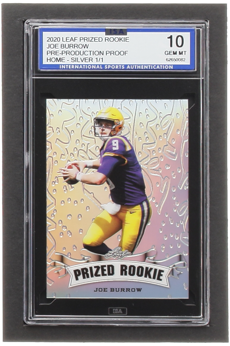 Joe Burrow 2020 Leaf Metal Special Release Prized Rookie Rainbow Silver Pre-Production #NNO #1/1 RC (ISA 10) at PristineAuction.com Joe Burrow 2020 Leaf Metal Special Release Prized Rookie Rainbow Silver Pre-Production #NNO #1/1 RC (ISA 10) at PristineAuction.com