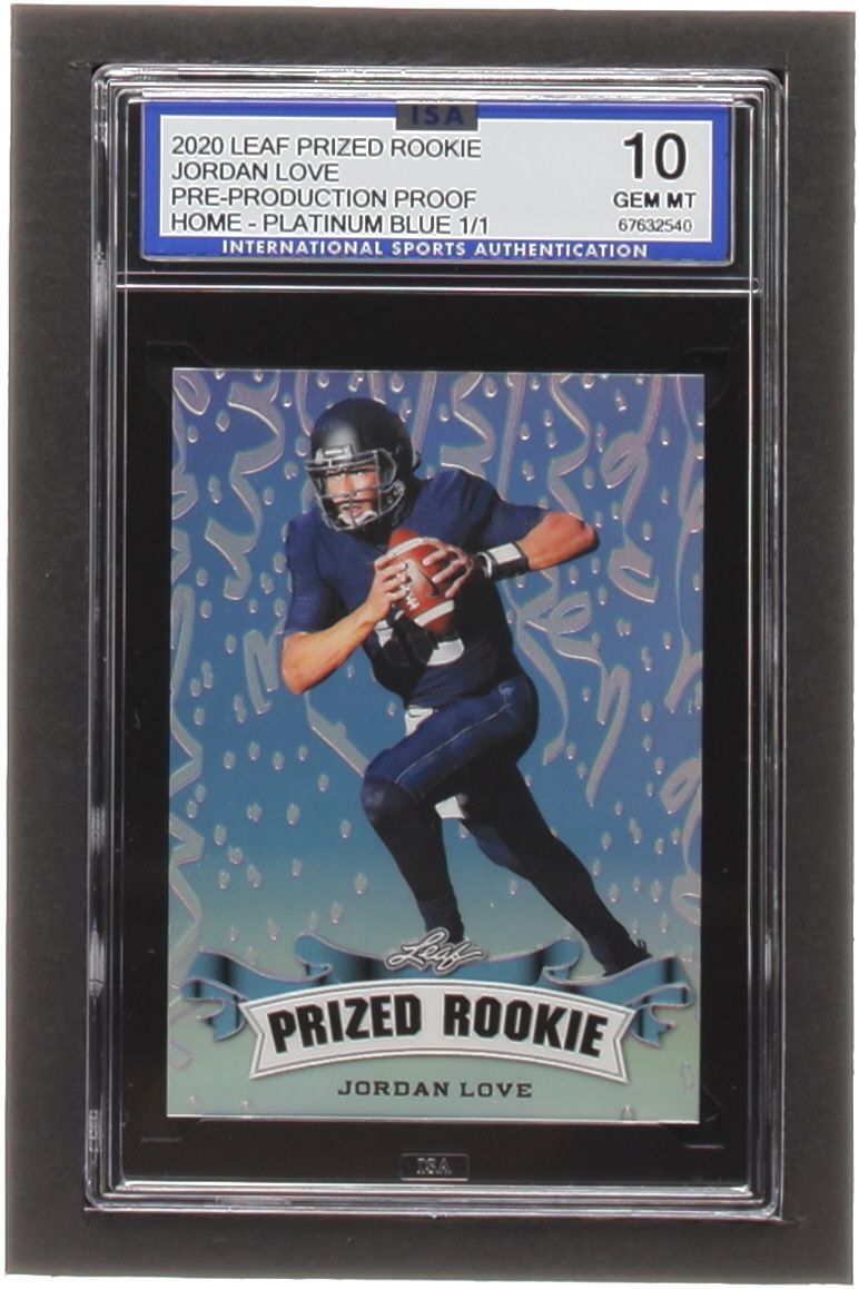 Jordan Love 2020 Leaf Metal Special Release Prized Rookie Rainbow Platinum Blue Pre-Production #NNO #1/1 RC (ISA 10) at PristineAuction.com Jordan Love 2020 Leaf Metal Special Release Prized Rookie Rainbow Platinum Blue Pre-Production #NNO #1/1 RC (ISA 10) at PristineAuction.com