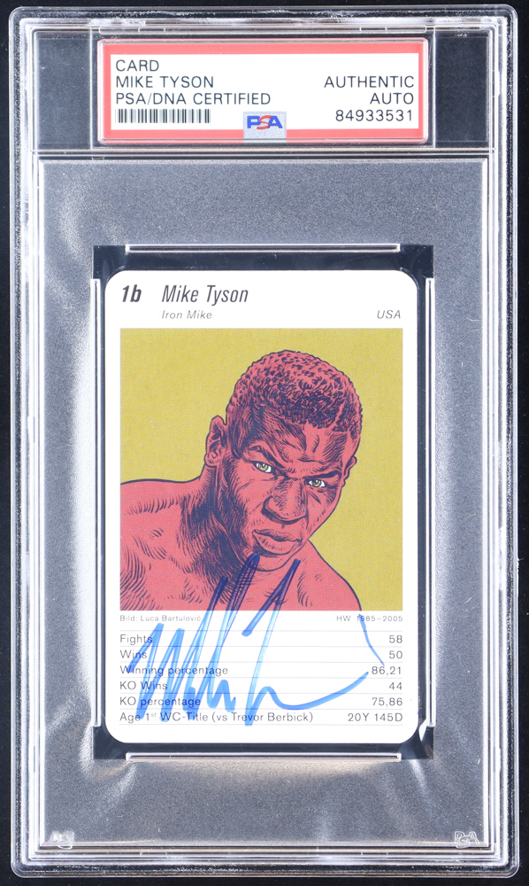 Mike Tyson Signed Trading Card (PSA) Pristine Auction