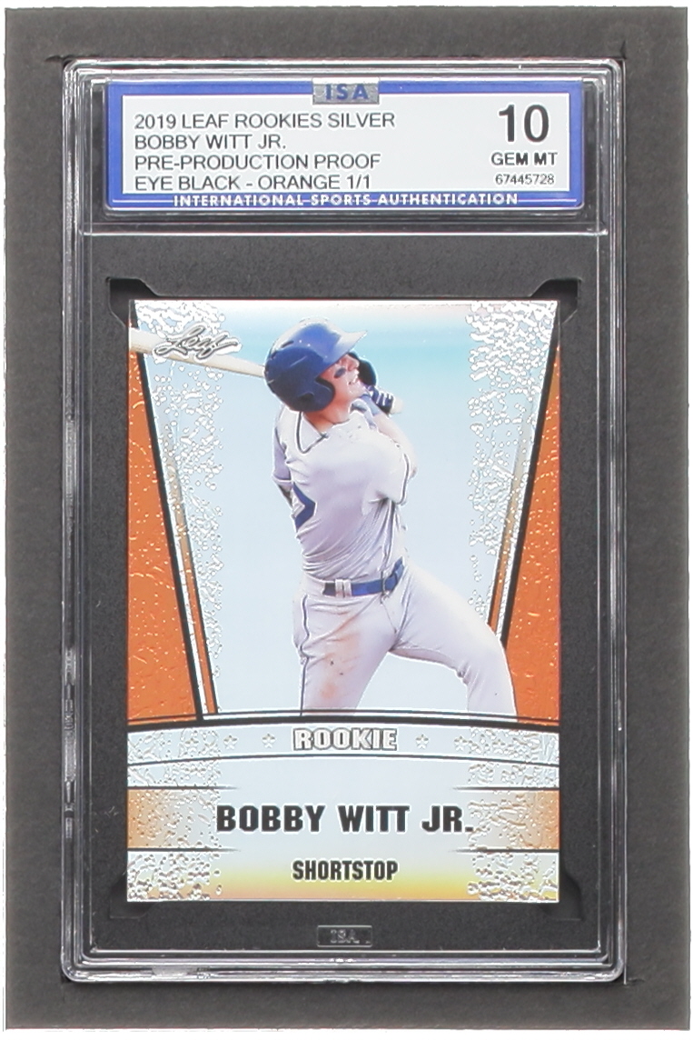 Bobby Witt Jr. 2019 Leaf Metal Special Release Rookie Silver Rainbow Orange Pre-Production #NNO #1/1 RC (ISA 10) at PristineAuction.com Bobby Witt Jr. 2019 Leaf Metal Special Release Rookie Silver Rainbow Orange Pre-Production #NNO #1/1 RC (ISA 10) at PristineAuction.com