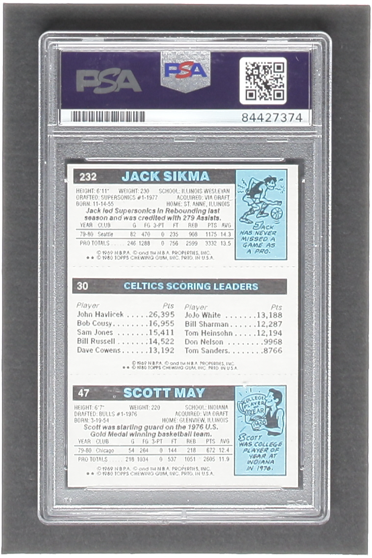 Larry Bird Signed 1980-81 Topps #98 47 Scott May / 30 Larry Bird TL / 232 Jack Sikma Rookie Card (PSA) at PristineAuction.com Larry Bird Signed 1980-81 Topps #98 47 Scott May / 30 Larry Bird TL / 232 Jack Sikma Rookie Card (PSA) at PristineAuction.com