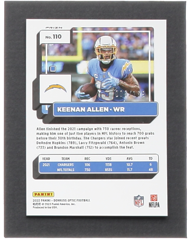 Keenan Allen 2022 Donruss Optic Orange #110 #6/199 at PristineAuction.com Keenan Allen 2022 Donruss Optic Orange #110 #6/199 at PristineAuction.com