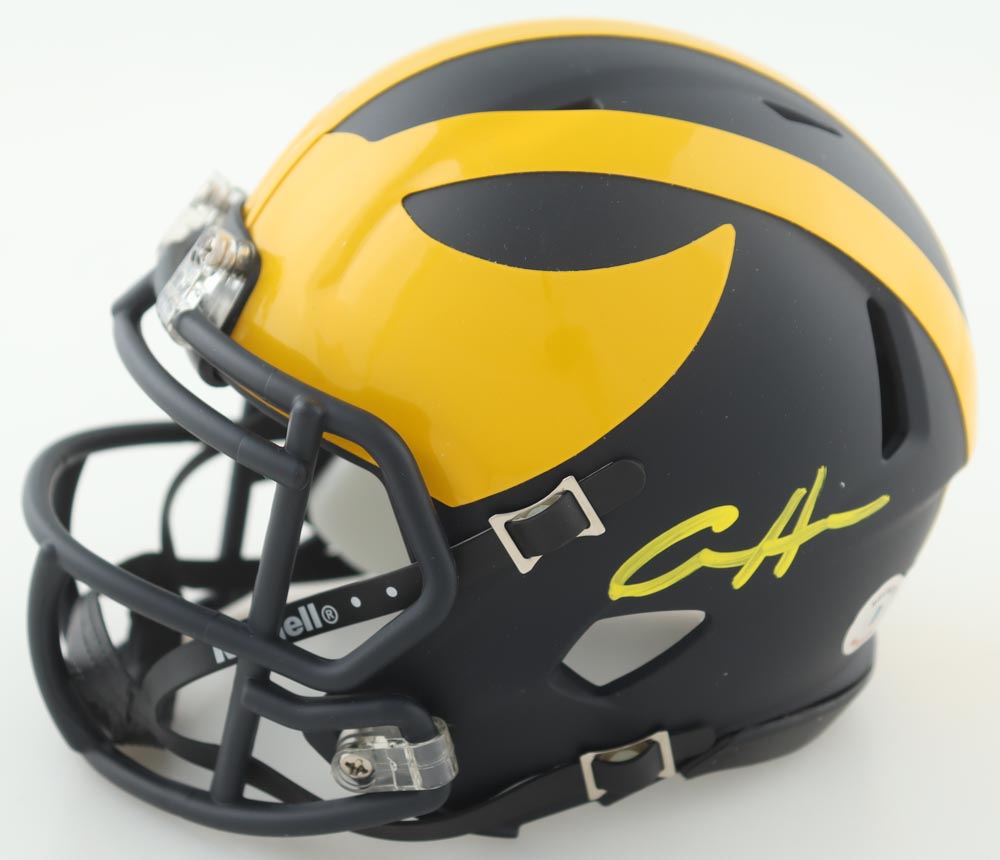 Aidan Hutchinson Signed Michigan Wolverines Speed Mini Helmet (Beckett) at PristineAuction.com Aidan Hutchinson Signed Michigan Wolverines Speed Mini Helmet (Beckett) at PristineAuction.com