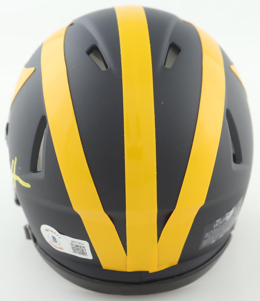 Aidan Hutchinson Signed Michigan Wolverines Speed Mini Helmet (Beckett) at PristineAuction.com Aidan Hutchinson Signed Michigan Wolverines Speed Mini Helmet (Beckett) at PristineAuction.com