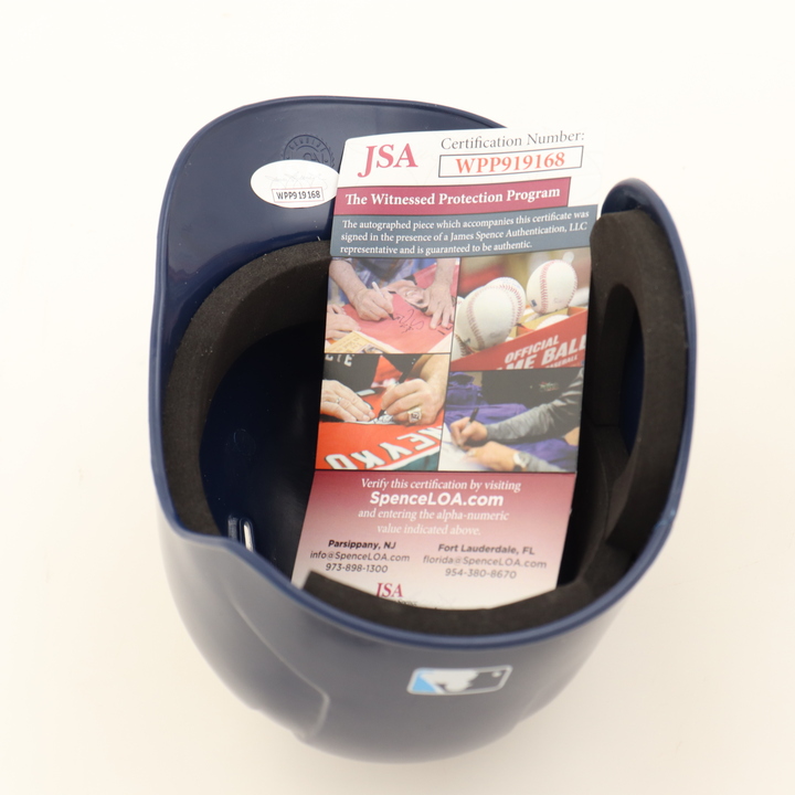 Randy Arozarena Signed Marlins Mini Batting Helmet (JSA) at PristineAuction.com Randy Arozarena Signed Marlins Mini Batting Helmet (JSA) at PristineAuction.com