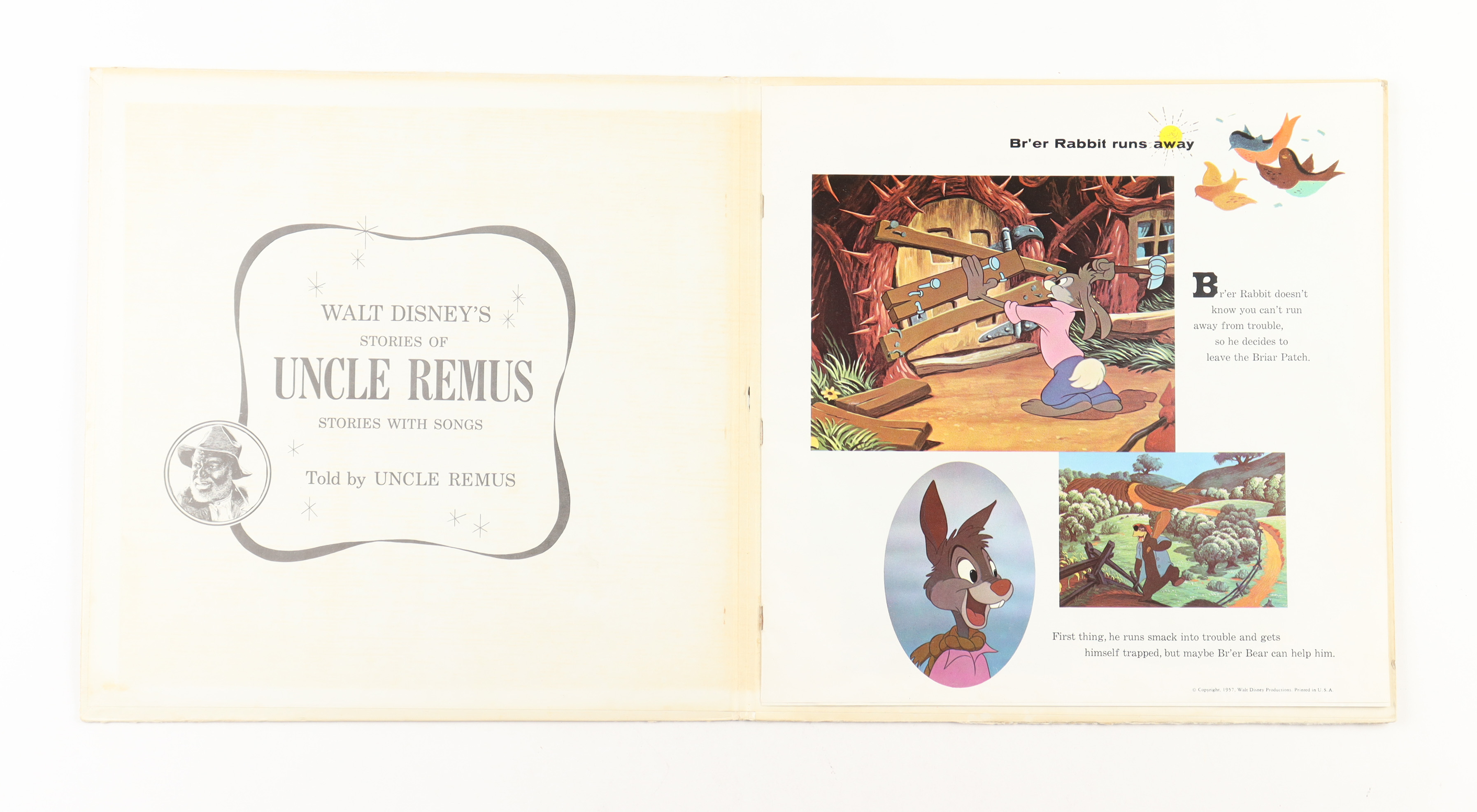 1957 Disney Vintage "Stories of Uncle Remus" LP Vinyl Record Album with Retired Characters at PristineAuction.com 1957 Disney Vintage "Stories of Uncle Remus" LP Vinyl Record Album with Retired Characters at PristineAuction.com