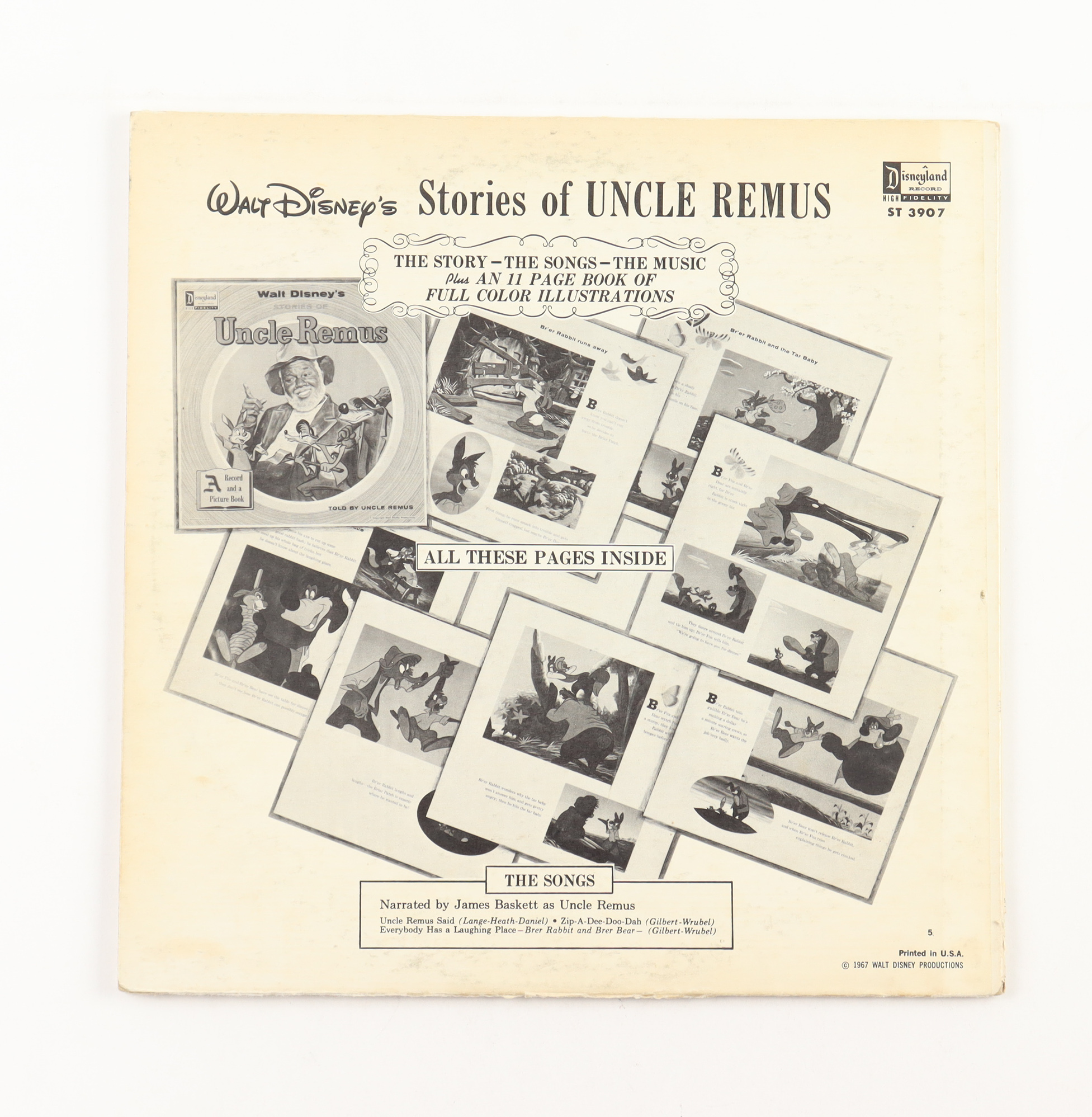 1957 Disney Vintage "Stories of Uncle Remus" LP Vinyl Record Album with Retired Characters at PristineAuction.com 1957 Disney Vintage "Stories of Uncle Remus" LP Vinyl Record Album with Retired Characters at PristineAuction.com