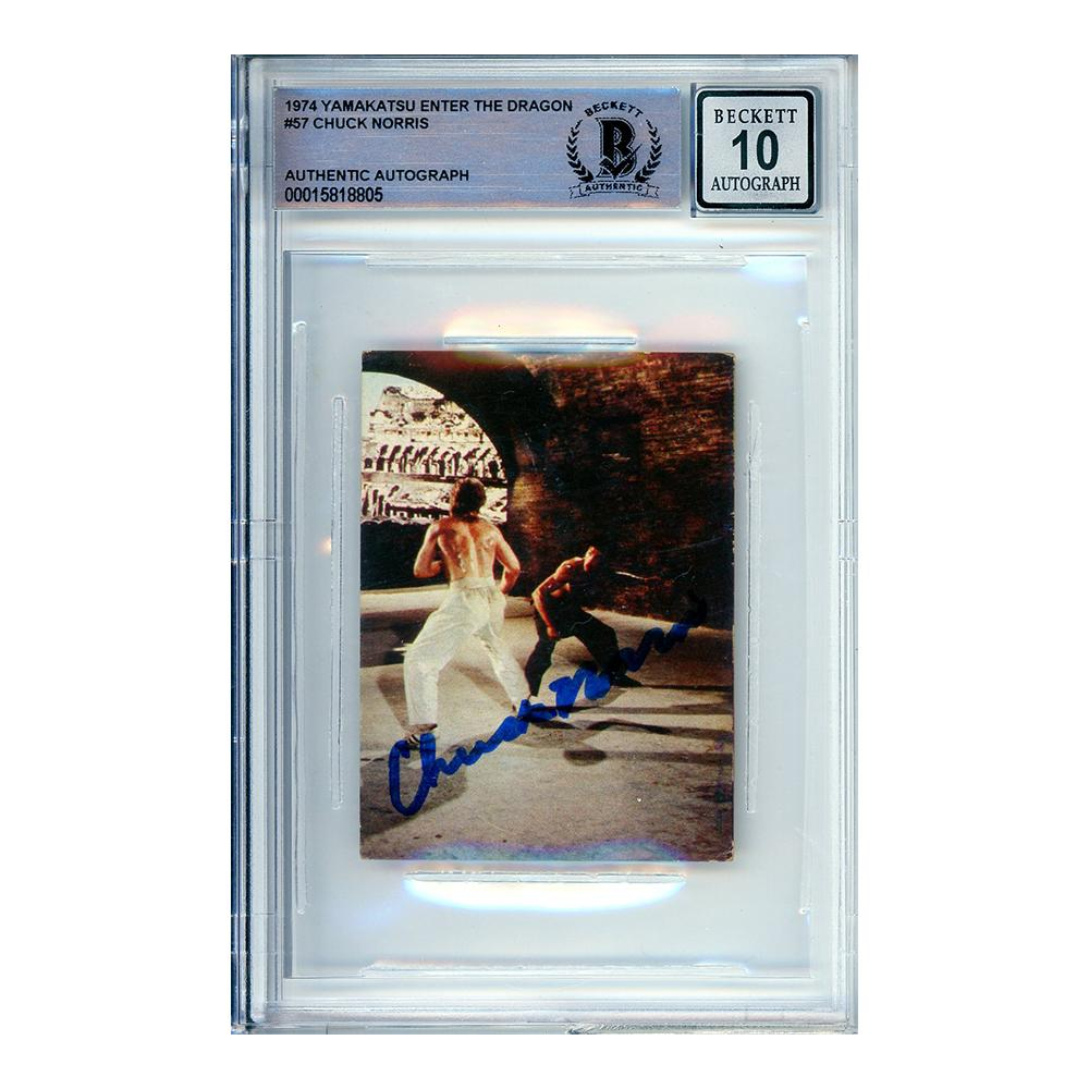 Chuck Norris Signed 1974 Yamakatsu Enter the Dragon #57 (BGS ...
