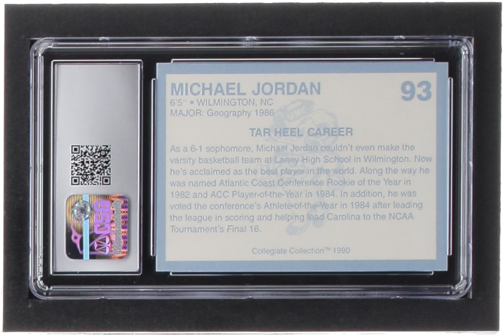 Michael Jordan 1990-91 North Carolina Collegiate Collection #93 (CSG 8 ...