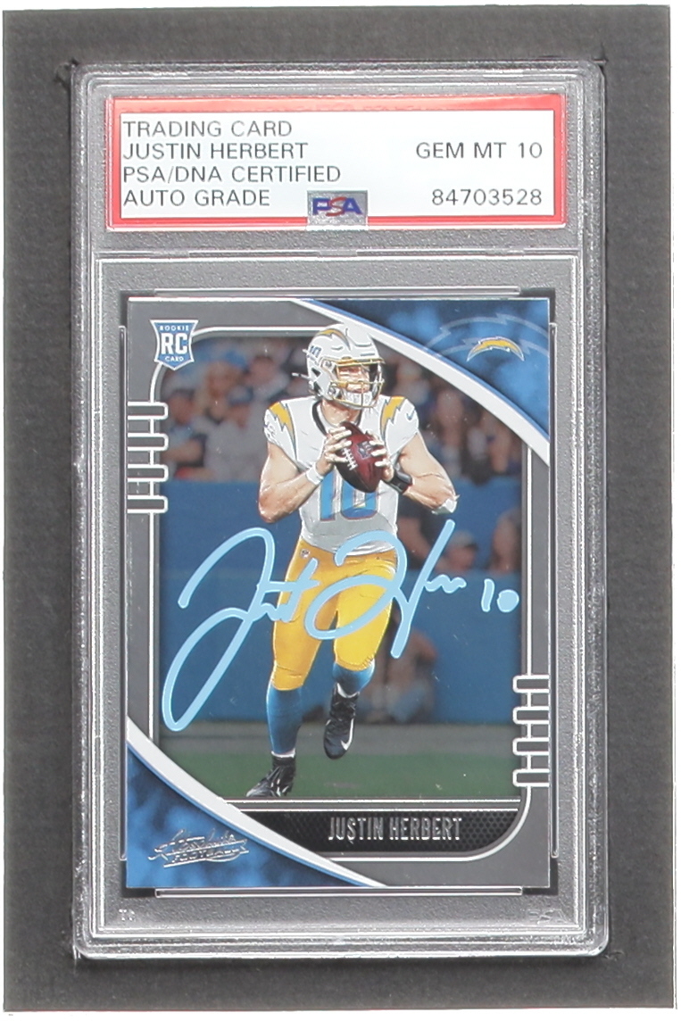 Justin Herbert Signed 2020 Absolute #167 RC (PSA | Autograph Graded PSA 10) at PristineAuction.com Justin Herbert Signed 2020 Absolute #167 RC (PSA | Autograph Graded PSA 10) at PristineAuction.com