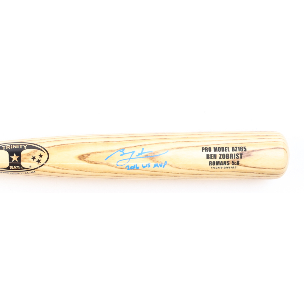 Ben Zobrist Signed Trinity Player Model Baseball Bat Inscribed "2016 WS