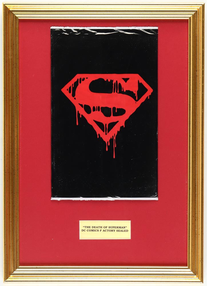 1992 "The Death of Superman" Memorial Issue #75 DC Custom Framed Comic Book Display at PristineAuction.com 1992 "The Death of Superman" Memorial Issue #75 DC Custom Framed Comic Book Display at PristineAuction.com