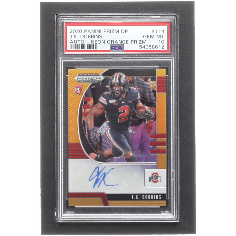 J.K. Dobbins 2020 Panini Prizm Draft Picks Autograph Prizms Neon Orange